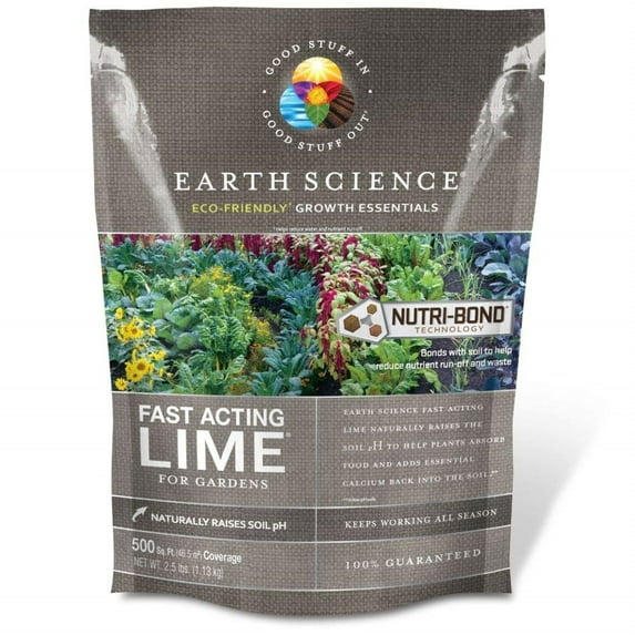 Earth Science Fast Acting Lime with Nutri-Bond Run-Off Reduction Technology, 2.5 LB Bag