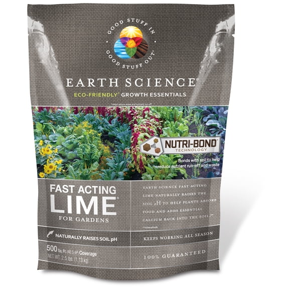 Earth Science Fast Acting Lime Granules, 2.5 lb, Rapidly Raises Soil pH, Improves Growth & Color, For Use On All Plants