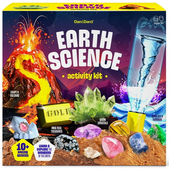 Earth Science Kit for Kids - Science Kits for Kids Age 8-12, 5-7 - 7 8 9 10 Year Old Boy Birthday Gift - Gifts Boys & Girls - Volcano Experiments Kit - STEM Boy Toys Age 6-8, 8-10