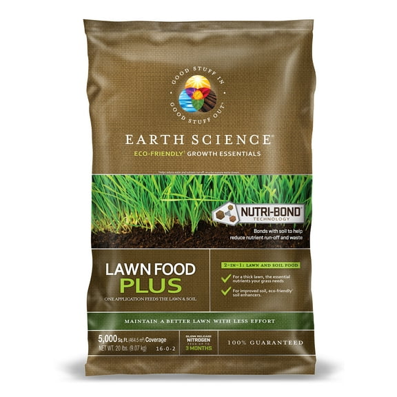 Earth Science Lawn Food Plus Natural Lawn Fertilizer 20 lb, 5,000 sq.ft. Coverage