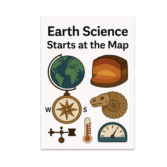 Earth Science Starts at the Map - Classroom Decor - 13x19 Poster Print