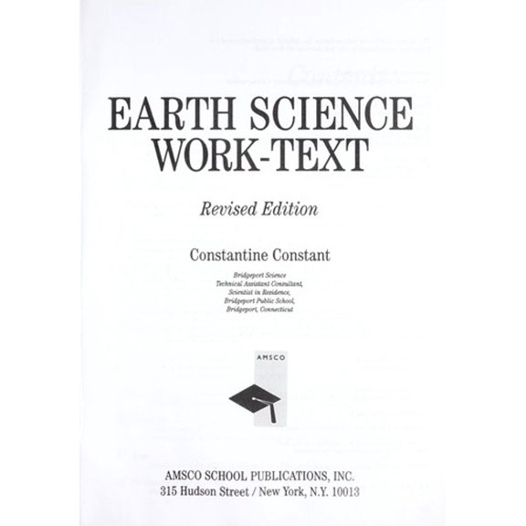 Pre-Owned Earth Science Work-Text (Hardcover) 0877201900 9780877201908