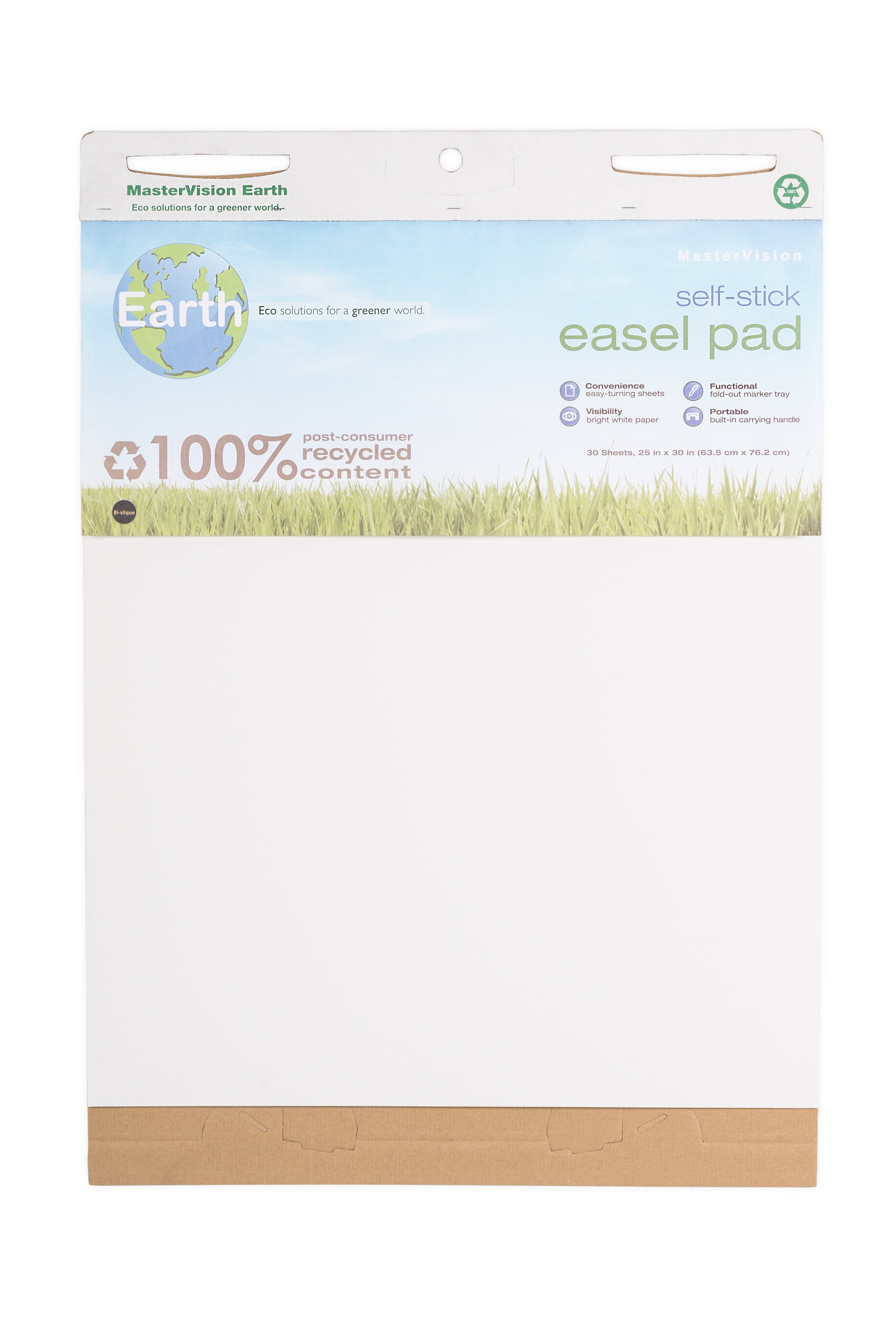 Earth Self-Stick Easel Pad 25" X 30", 2 pack, White