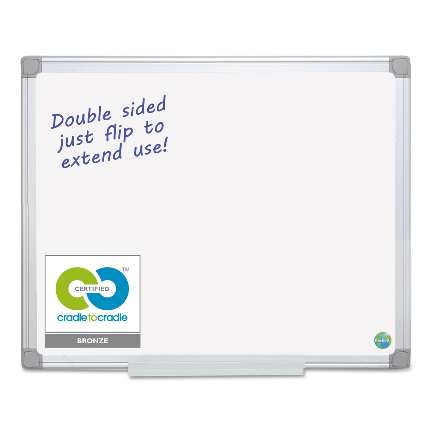 96" x 48" White Melamine Dry Erase Board with Aluminum Frame