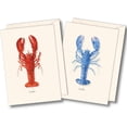 thumbnail image 1 of Earth Sky + Water - Lobster Assortment Notecard Set - 8 Blank Cards with Envelopes (4 each of 2 styles), 1 of 4