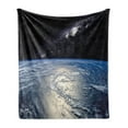 thumbnail image 1 of Earth Soft Flannel Fleece Throw Blanket, Majestic Universe Image with Earth and Distant Nebula Clouds Waters, Cozy Plush for Indoor and Outdoor Use, 50" x 60", Pale Grey Pale Blue, by Ambesonne, 1 of 5