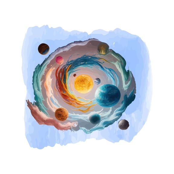 Earth Solar system Planets Galaxy Space Space Wall Art Sticker Designs Vinyl Stickers For Home House Walls Rooms Windows Bedroom Decoration Size (12x12 inch)