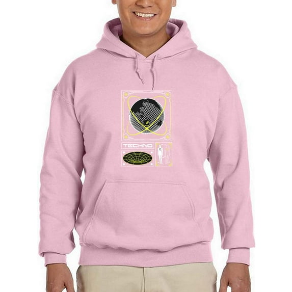 Earth Sphere Techno Style Hoodie Men -Image by Shutterstock, Male 3X-Large