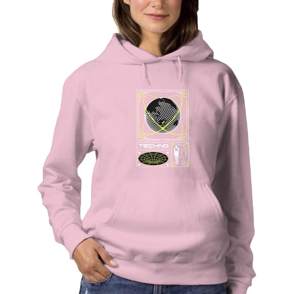Earth Sphere Techno Style Hoodie Women -Image by Shutterstock, Female XX-Large