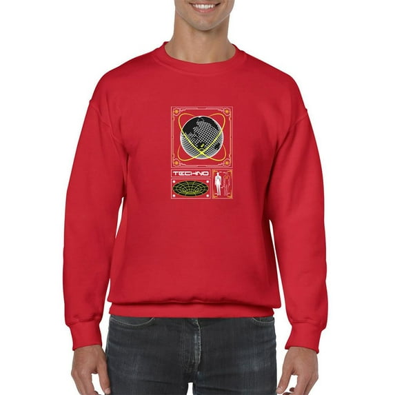 Earth Sphere Techno Style Sweatshirt Men -Image by Shutterstock, Male Small