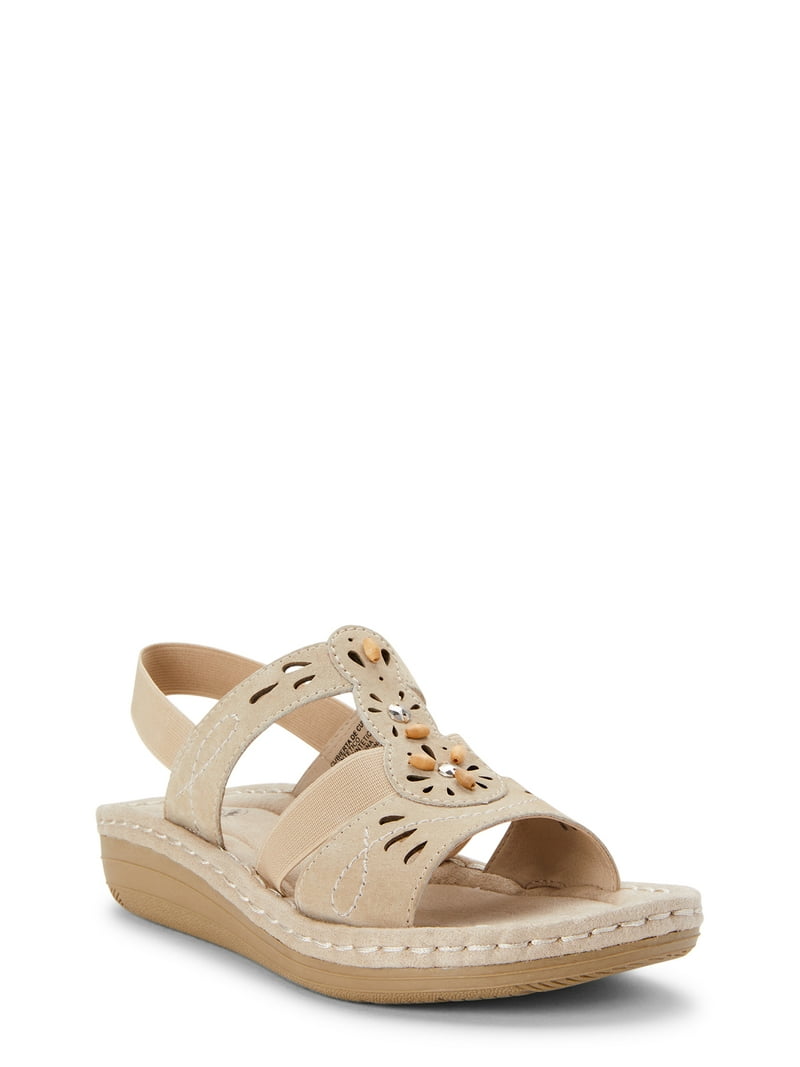 Earth Spirit Women's Alli Sandal Suede Leather, Elastic Heel