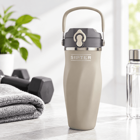 Earth Stone - 24ozulated Protein Shaker Bottle-grade 316 Stainless Steel-pending Clump-free Design Odor Proof & Leak-proof Metal B