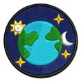 thumbnail image 1 of Earth Sun Moon Stars Applique Multi-Color Embroidered Hook & Loop Patch - 2.0 Inch Mini, 1 of 5