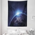 thumbnail image 1 of Earth Tapestry, Planet From The Space at Night Galactic Astronomy Themed Ethereal Interstellar Image, Wall Hanging for Bedroom Living Room Dorm Decor, 60W X 80L Inches, Dark Blue, by Ambesonne, 1 of 2