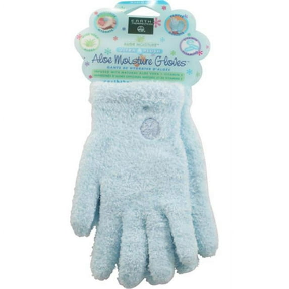 Earth Therapeutics Aloe Moisture Gloves, Ultra Plush Blue, 1 Pair