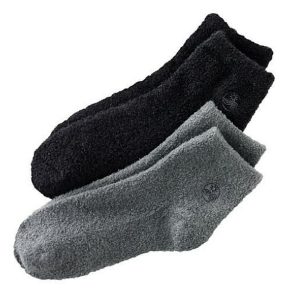 Earth Therapeutics Aloe Socks, 2 Pair Per Package (Black and Gray)