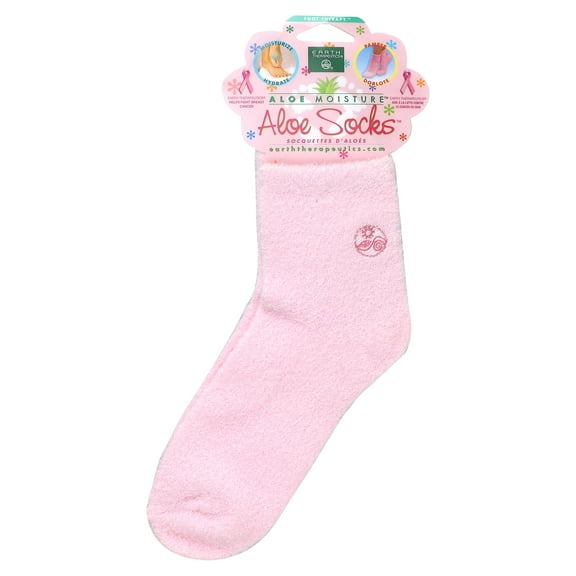 Earth Therapeutics Aloe Moisture, Aloe Socks, Pink, 1 Pair