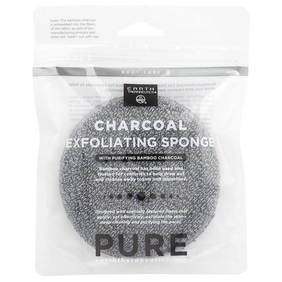 Earth Therapeutics Charcoal Exfoliating Sponge, 1 Sponge