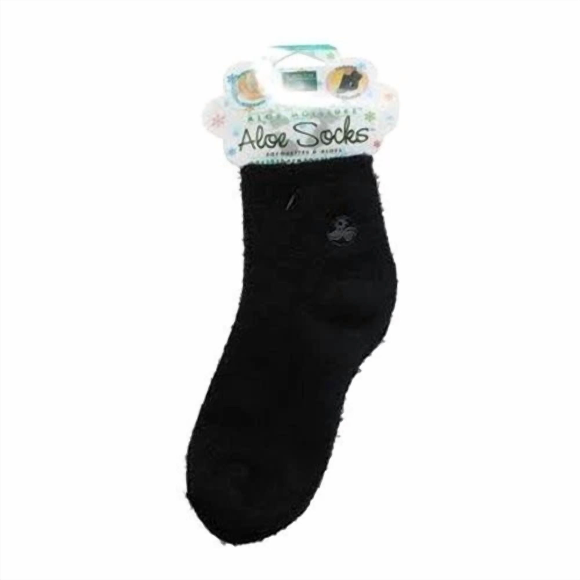 Earth Therapeutics Foot Therapy Moisturizing Aloe Socks Super-Soft Socks Black
