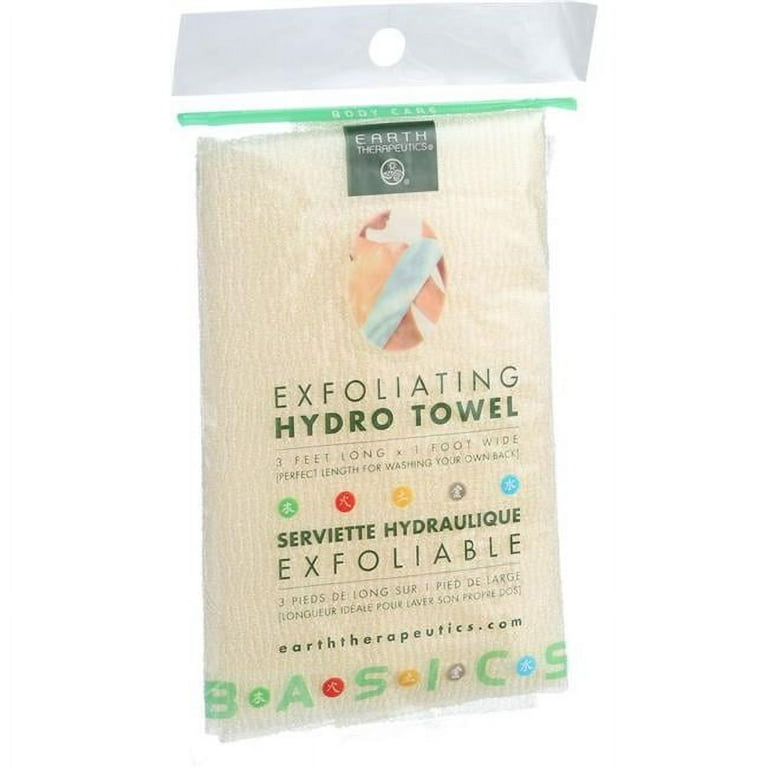 Earth Therapeutics Wash Towel, with Hand Straps, Organic, Exfoliating, Body Care