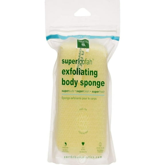 Earth Therapeutics Super Loofah Exfoliating Skin Body Sponge, 1ct, 2-Pack