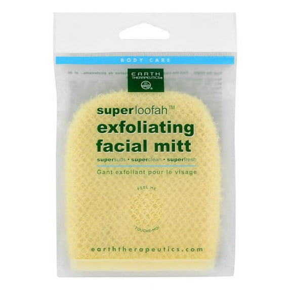 Earth Therapeutics Superloofah Exfoliating Facial Mitt, 1 Ea