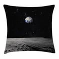 thumbnail image 1 of Earth Throw Pillow Cushion Cover, Planet Earth As Seen From The Moon Outer Space Milky Way Quiet Night Sky Galaxy, Decorative Square Accent Pillow Case, 20 X 20 Inches, Black Grey Blue, by Ambesonne, 1 of 2