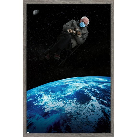 Earth To Bernie Wall Poster, 22.375" x 34", Framed