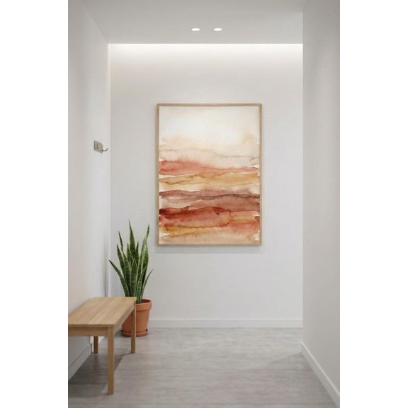 Earth Tone Abstract Therapy Wall Art Print, Unframed Paper Poster 8x10in