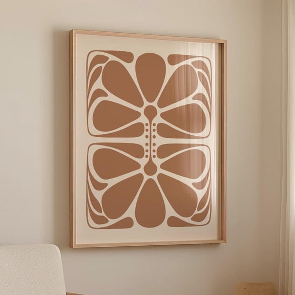Earth Tone Boho Botanical Print Wall Art, Warm Living Room Decor, Abstract Plant Eclectic Home Print, Terracotta Poster, UNFRAMED PAPER POSTER, Home Decor, Vintage Gift, Living Room Dercor