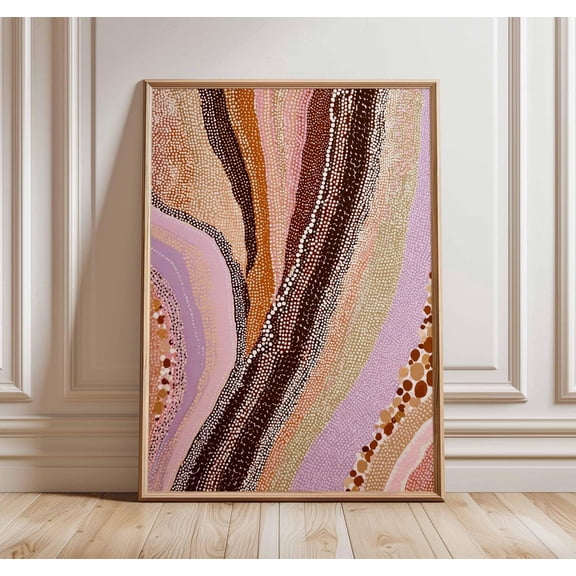 Earth Tone Dot Geometric Poster, Unframed Paper Poster 8x10in