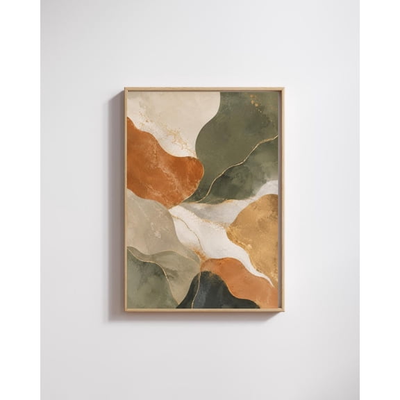 Earth Tone Wave Wall Art Print, Sage Green Terracotta And Organic Modern Decor