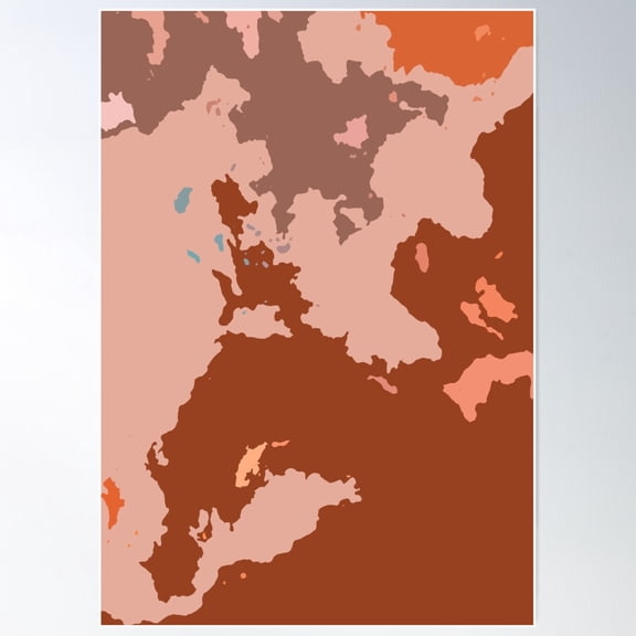 Earth-Toned Abstract Map Art | Minimalist Landscape Design Poster Wall Art, Modern Wall Decor For Living Room Bedroom, 24x36 UNFRAMED