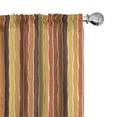 thumbnail image 1 of Earth Tones 2 Panel Curtain Set, Pastel Color Hand Drawn Torn Paper Effect Digital Vertical Stripes Print, Lightweight Window Treatment Living Room Bedroom Decor, 56" x 84", Brown Yellow, by Ambesonne, 1 of 5