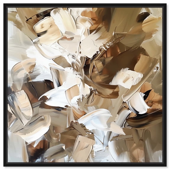 Earth Tones Canvas Fall Abstract Art by Art Remedy, Black Frame, 12" x 12"
