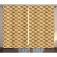 thumbnail image 1 of Ambesonne Earth Tones Curtains 2 Panel Set, Retro Fleur de Lis, 108" x 84", Beige Pale Caramel, 1 of 3