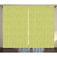 thumbnail image 1 of Ambesonne Earth Tones Curtains 2 Panel Set, Swirling Growth, 108" x 90", Yellow Green White, 1 of 3