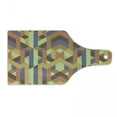 thumbnail image 1 of Earth Tones Cutting Board, Geometric Pattern with Retro Style Inspired by Intricacy of Gothic Era, Decorative Tempered Glass Cutting and Serving Board, Wine Bottle Shape, Multicolor, by Ambesonne, 1 of 1