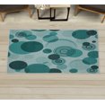 thumbnail image 1 of Earth Tones Decorative Rug, Abstract Pastel Pattern with Overlapping Chaotic Spots and Ring Shapes, Quality Carpet for Bedroom Dorm and Living Room, 6 Sizes, Dark Teal, by Ambesonne, 1 of 1