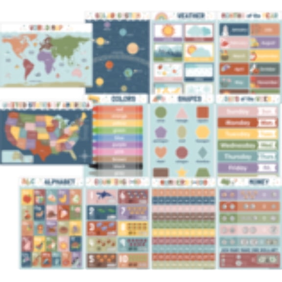 Earth Tones Early Learning Small Poster Pack