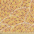 thumbnail image 1 of Ambesonne Earth Tones Fabric by the Yard Upholstery, Autumn Leaf Spirals, 10 Yards, Earth Yellow Apricot, 1 of 4