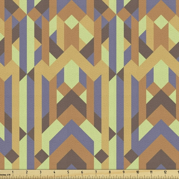 Ambesonne Earth Tones Fabric by the Yard Upholstery, Intricacy of Gothic Era, 10 Yards, Multicolor