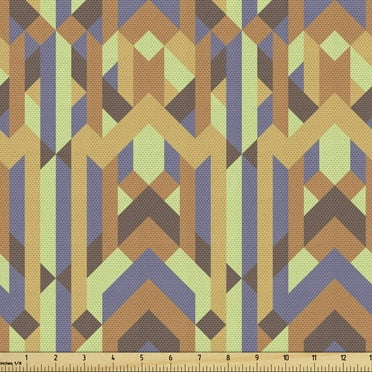 Ambesonne Earth Tones Fabric by the Yard Upholstery, Intricacy of Gothic Era, 5 Yards, Multicolor