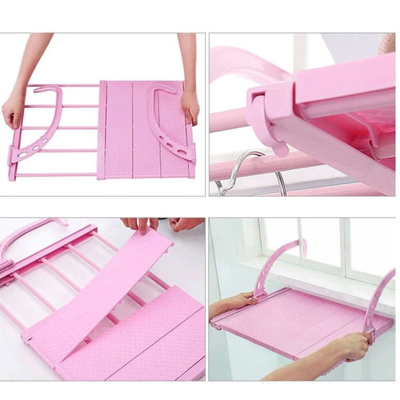 ULTNICE Clothes Dryer Indoor Pink Towel Storage Rack 1Pack