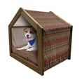 thumbnail image 1 of Earth Tones Pet House, Hand Drawn Style Floral Art Prehistoric Cultural Design Mandala Inspired, Outdoor & Indoor Portable Dog Kennel with Pillow and Cover, 5 Sizes, Multicolor, by Ambesonne, 1 of 5