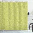 thumbnail image 1 of Earth Tones Shower Curtain, Swirls Curved Tiles in Green Shade Artistic Abstract Floral Style Print, Fabric Bathroom Set with Hooks, 69W X 75L Inches Long, Yellow Green White, by Ambesonne, 1 of 3