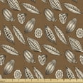 thumbnail image 1 of Ambesonne Earth Tones Fabric by the Yard Upholstery, Cocoa Beans Leaves, 5 Yards, Brown Dark Brown Ivory, 1 of 4