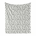 thumbnail image 1 of Earth Tones Soft Flannel Fleece Throw Blanket, Christmas Winter Theme with Pine Cones Snowflakes Spruce Tree, Cozy Plush for Indoor and Outdoor Use, 50" x 60", Charcoal Grey White, by Ambesonne, 1 of 6
