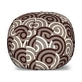 thumbnail image 1 of Earth Tones Storage Toy Bag Chair, Spiral Circles Style Traditional Scallop Grid Geometric Pattern, Stuffed Animal Organizer Washable Bag, Large Size, Dark Brown and Cream, by Ambesonne, 1 of 3