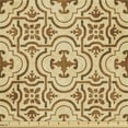 thumbnail image 1 of Earth Tones Upholstery Fabric by the Yard, Old Fashioned Damask Style Curved Floral Shapes Classical Grunge Motif, Decorative Fabric for DIY and Home Accents, 3 Yards, Beige and Brown by Ambesonne, 1 of 4